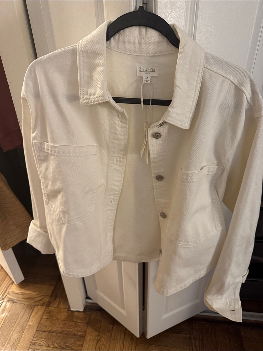 Z Supply Cream Button-Front Jean Jacket